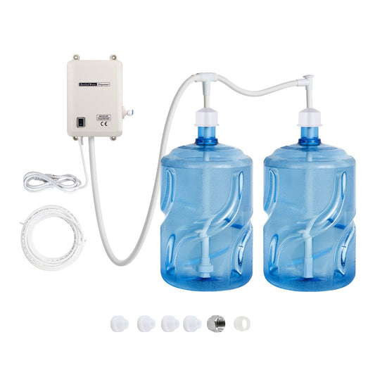 Bottled Water Dispenser Pump System, 2x5 Gallon Dispensing System, Automatic Electric Water Dispenser, Double-Pipe Water Jug Pump, Compatible Use with Coffee/Tea Machine, Refrigerator, Ice Maker