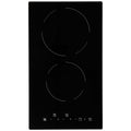 Electric Cooktop, 12 inch 2 Burners Built-in Electric Stove Top, 3000W Ceramic Radiant Cooktop with Glass Panel, Touch Control, Timer, Child Lock, 9 Heat Level, Residual Heat Indicator, 220-240V