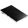 Electric Cooktop, 12 inch 2 Burners Built-in Electric Stove Top, 3000W Ceramic Radiant Cooktop with Glass Panel, Touch Control, Timer, Child Lock, 9 Heat Level, Residual Heat Indicator, 220-240V
