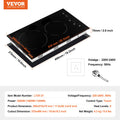 Devanti 2 Burner Electric Cooktop 3000W Ceramic Glass Touch Control