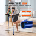 Forearm Crutches Adults 11-Level Height Adjustable Aluminum 350LBS Pair