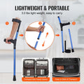 Forearm Crutches Adults 11-Level Height Adjustable Aluminum 350LBS Pair