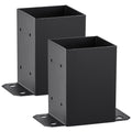 Post Base 2Pcs 101.6x101.6mm Heavy Duty Powder Coated Black Deck