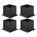 4x4 Post Base 4pc Carbon Steel 92x92mm Decking Brackets Black