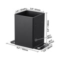 101.6x101.6mm Post Base 4 Pcs, Inner Size 91x91 Post Base Brackets, Heavy Duty Powder-Coated Post Anchor Matte Black Wood Post Brackets for Pavilion Deck Railing Support Deck Base Plate