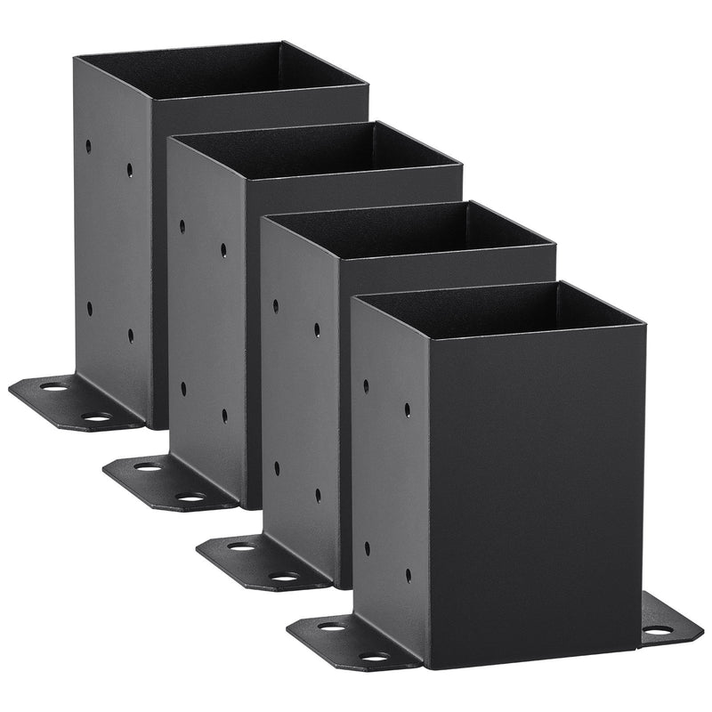 VEVOR Post Base Brackets 4pc 101.6x101.6mm Heavy Duty Black Deck