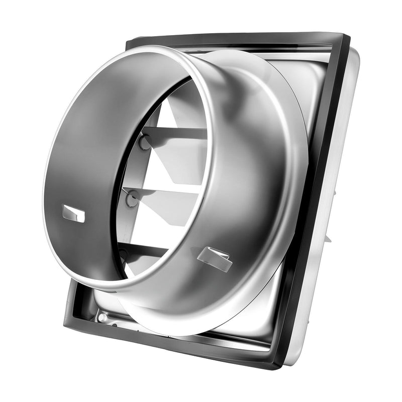 145mm Louvered Square Wall Vent Cover Stainless Steel Silver