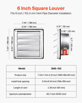 145mm Louvered Square Wall Vent Cover Stainless Steel Silver