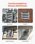 145mm Louvered Square Wall Vent Cover Stainless Steel Silver