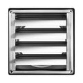 145mm Louvered Square Wall Vent Cover Stainless Steel Silver
