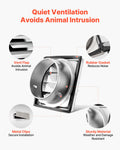 97mm Square Wall Vent Cover Louvered Stainless Steel Silver