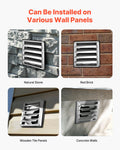 97mm Square Wall Vent Cover Louvered Stainless Steel Silver