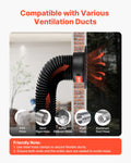 Wall Vent Cover 145mm Round Louvered Stainless Steel 2 Pack Black