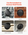 Wall Vent Cover 145mm Round Louvered Stainless Steel 2 Pack Black