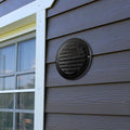 Wall Vent Cover 145mm Round Louvered Stainless Steel 2 Pack Black