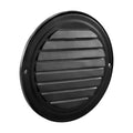 Wall Vent Cover 145mm Round Louvered Stainless Steel 2 Pack Black