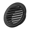 Wall Vent Cover 145mm Round Louvered Stainless Steel 2 Pack Black