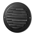 Wall Vent Cover 145mm Round Louvered Stainless Steel 2 Pack Black