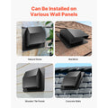 149 mm Hooded Wall Vent Cover SPCC Steel Roof Exhaust 1 Pack Black