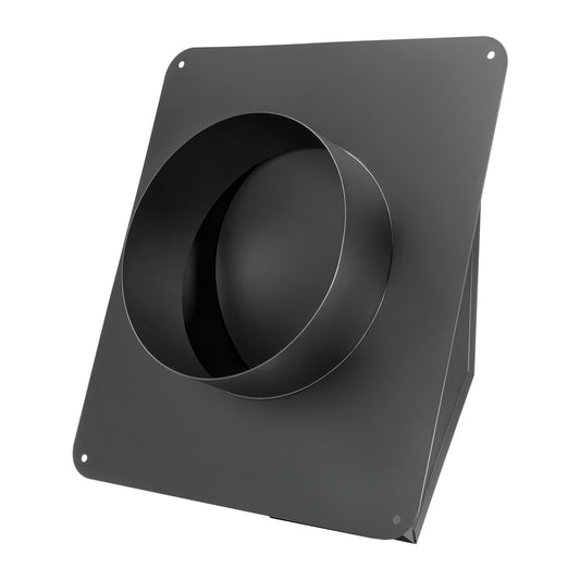 149 mm Hooded Wall Vent Cover SPCC Steel Roof Exhaust 1 Pack Black