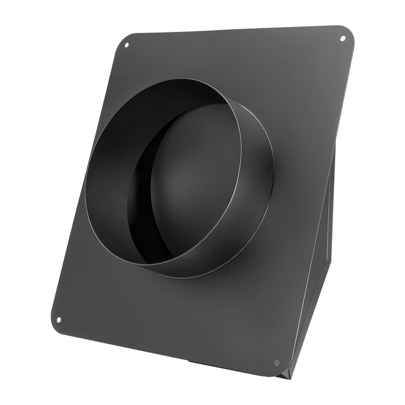 Hooded Wall Vent Cover 149mm SPCC Steel Roof Exhaust Black