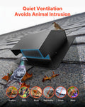 Hooded Wall Vent Cover 149mm SPCC Steel Roof Exhaust Black