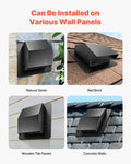 Hooded Wall Vent Cover 149mm SPCC Steel Roof Exhaust Black