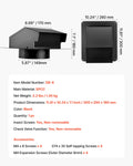 Hooded Wall Vent Cover 149mm SPCC Steel Roof Exhaust Black