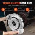 Front Rear Brake Kit Ford F-150 2012-2020 Drilled Slotted Rotors