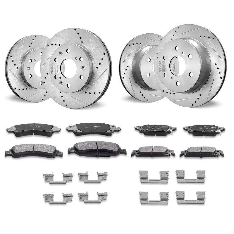 Front&Rear Brake Pads Rotors Kit Chevy Silverado GMC Sierra 1500