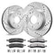 Drilled Slotted Brake Rotors Pads Kit Chevy Traverse GMC Acadia