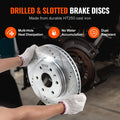 Drilled Slotted Brake Rotors Pads Kit Chevy Traverse GMC Acadia