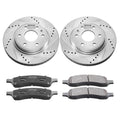 Drilled Slotted Brake Rotors Pads Kit Chevy Traverse GMC Acadia