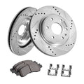 Drilled Slotted Brake Rotors Pads Kit Chevy Traverse GMC Acadia