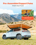 270° Vehicle Awning 4.9m² UV50+ Waterproof SUV Van Truck