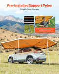 270° Car Awning 12.4m² LED UV50+ Waterproof SUV Truck Camping
