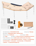270° Car Awning 12.4m² LED UV50+ Waterproof SUV Truck Camping