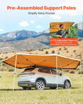 270° Car Awning 12.4m² Driver Side UV50+ Waterproof SUV Van