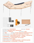 270° Car Awning 12.4m² Driver Side UV50+ Waterproof SUV Van