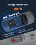 Monoblock Car Amplifier 1200W 1-Channel Class D Remote Subwoofer