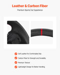 Ford F150 2021-2024 Carbon Fiber D-Shaped Steering Wheel Black