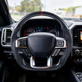 Ford F150 2021-2024 Carbon Fiber D-Shaped Steering Wheel Black