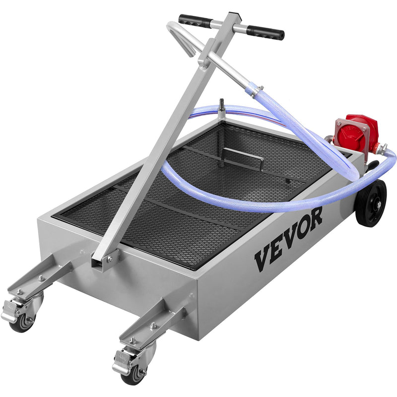 Oil Drain Pan 57L Low Profile Truck Pump Hose Casters