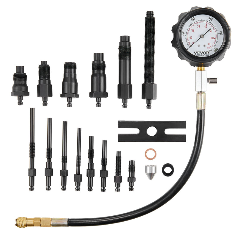 Diesel Engine Compression Tester 18pcs 0-1000psi Cylinder Pressure