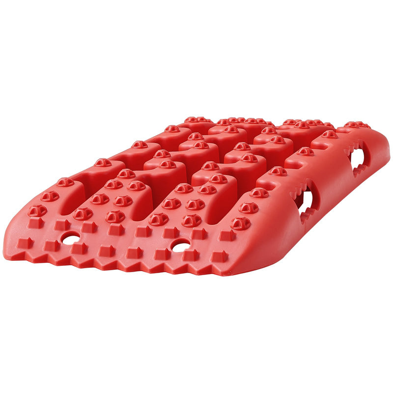 2x Traction Boards PP Mud Snow Sand Recovery Red Storage Bag