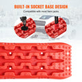 2x Traction Boards PP Mud Snow Sand Recovery Red Storage Bag