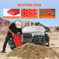 2x Traction Boards PP Mud Snow Sand Recovery Red Storage Bag