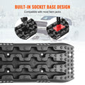 2x Traction Boards Mud Snow Sand PP Black Short Storage Bag