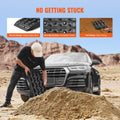 2x Traction Boards Mud Snow Sand PP Black Short Storage Bag