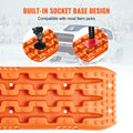 2PC Traction Boards Mud Snow Sand PP Orange with Storage Bag